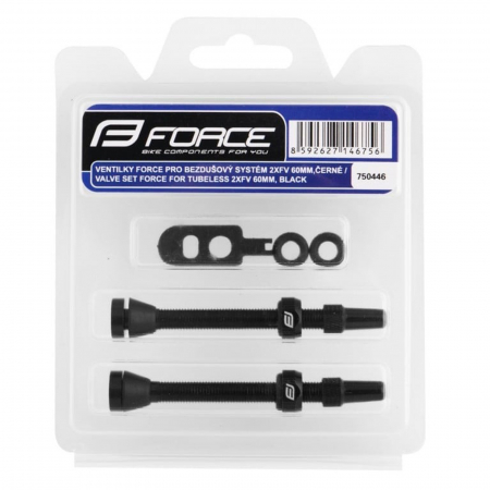 Set valve FV tubeless FORCE, lungime 80 mm, negre [1]
