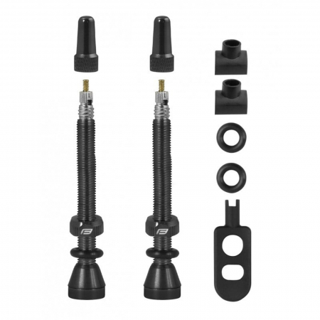 VALVE TUBELESS - Set valve FV tubeless FORCE, lungime 80 mm, negre