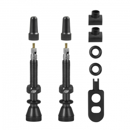 VALVE TUBELESS - Set valve FV tubeless FORCE, lungime 80 mm, negre