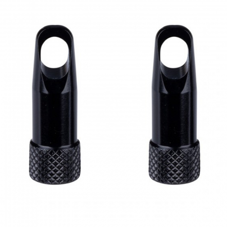 Set capace FORCE pentru valve tubeless presta, aluminiu negre [0]