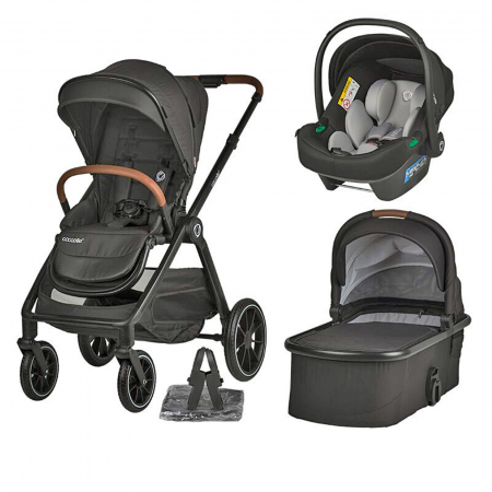 CARUCIOARE  3 IN 1 - Sistem modular 3in1 COCCOLLE Aspen Jet Black + Scoica C Knox Greystone