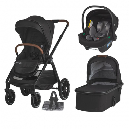 SmartBaby - Sistem modular 3in1 Coccolle Aspen Jet Black + Scoica Coccolle Knox Anthracite