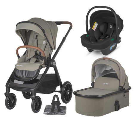 SmartBaby - Sistem modular 3in1 Coccolle Aspen Sand beige + Scoica auto iSize Coccolle Knox Black