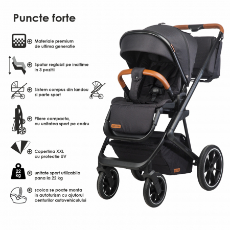 Sistem modular 3in1 COCCOLLE Nessia Diamond black [27]