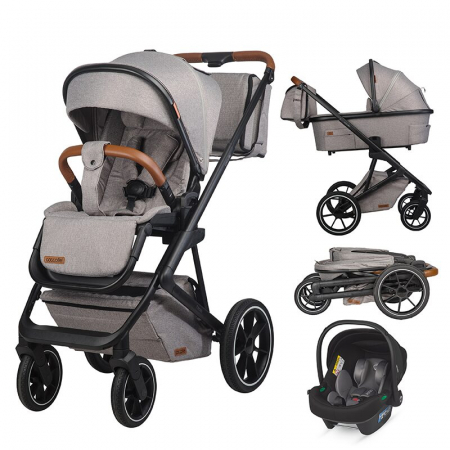 Fara Categorie - Sistem modular 3in1 Coccolle Nessia Lunar rock + Scoica auto Coccolle Knox Anthracite