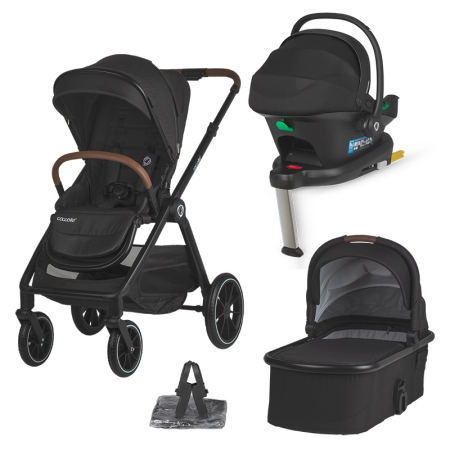 SmartBaby - Sistem modular 4in1 Coccolle Aspen Jet Black cu Scoica auto iSize Coccolle Knox Black si Baza isofix iSize Coccolle Knox