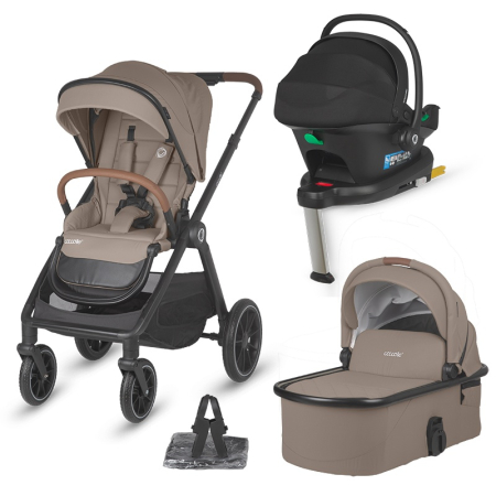SmartBaby - Sistem modular 4in1 Coccolle Aspen Sand Beige cu Scoica auto iSize Coccolle Knox Black si Baza isofix iSize Coccolle Knox