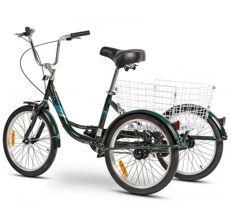 Tricicleta adulti 20" VELORS Senior 20390B, cadru otel 16", frane V-Brake/tambur, single speed [2]