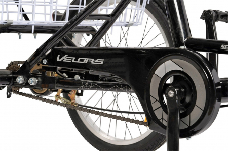 Tricicleta adulti 20" VELORS Senior 20390B, cadru otel 16", frane V-Brake/tambur, single speed [5]