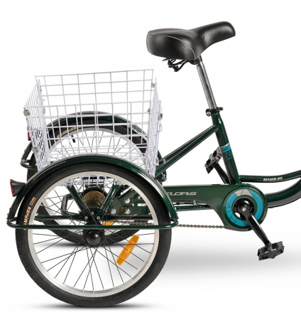 Tricicleta adulti 20" VELORS Senior 20390B, cadru otel 16", frane V-Brake/tambur, single speed [7]