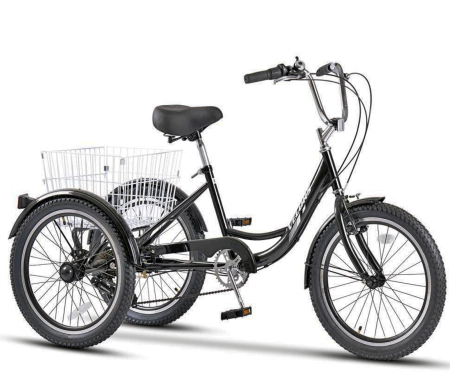 BICICLETE ORAS-TREKKING - Tricicleta adulti 20" VELORS Senior, cadru otel 16", frane V-Brake/tambur, 7 viteze