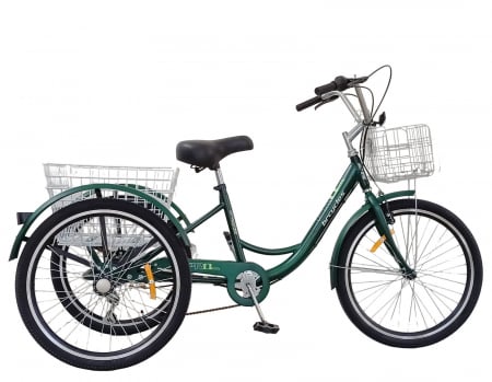 BICICLETE ORAS-TREKKING - Tricicleta adulti 24" BR CYCLES Pro2008-VB, cadru otel 16", frane V-Brake/tambur, 7 viteze