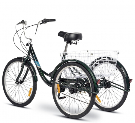 Tricicleta adulti 24" VELORS Senior 24390B, cadru otel 16", frane V-Brake/tambur, 7 viteze [2]