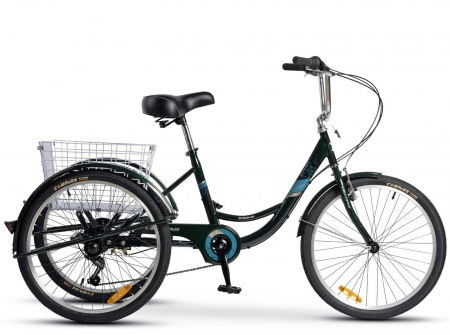 Tricicleta adulti 24" VELORS Senior 24390B, cadru otel 16", frane V-Brake/tambur, 7 viteze [1]