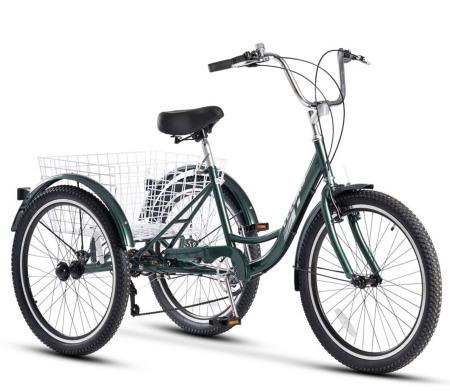 BICICLETE ORAS-TREKKING - Tricicleta adulti 24" VELORS Senior 24618A, cadru otel 16", frane V-Brake/tambur, 7 viteze