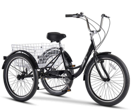 BICICLETE ORAS-TREKKING - Tricicleta adulti 24" VELORS Senior 24618A, cadru otel 16", frane V-Brake/tambur, 7 viteze