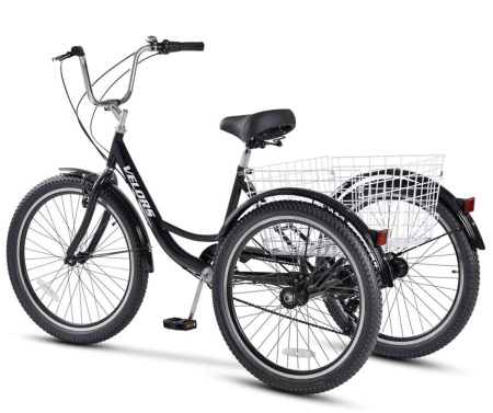 Tricicleta adulti 24" VELORS Senior 24618A, cadru otel 16", frane V-Brake/tambur, 7 viteze [2]