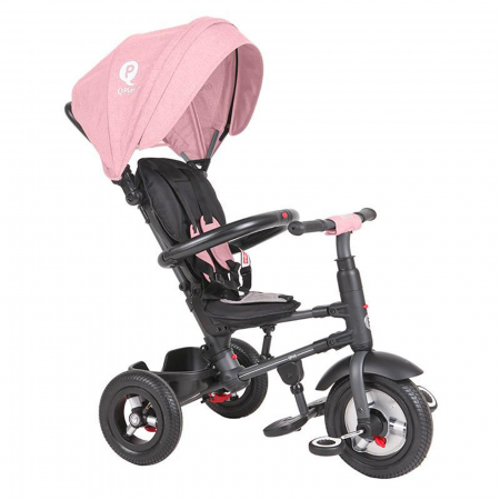 Tricicleta cu roti de cauciuc QPLAY Rito Rubber roz [5]