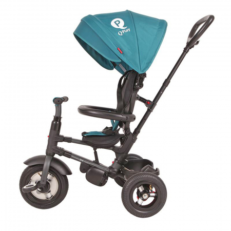 Tricicleta cu roti de cauciuc QPLAY Rito Rubber turcoaz [3]