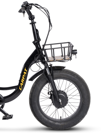 Tricicleta electrica 20" CARPAT E-Senior 20561E, cadru otel 16", frane disc/tambur, 7 viteze, autonomie 40-60 km, negru/galben [5]