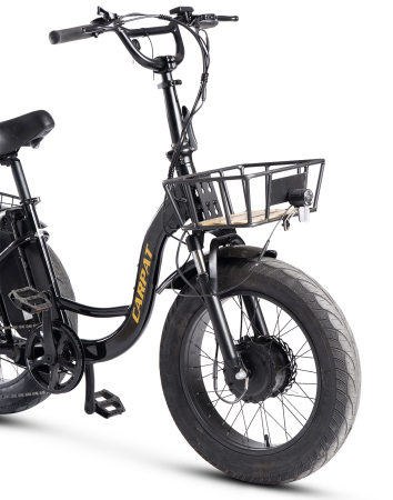 Tricicleta electrica 20" CARPAT E-Senior 20561E, cadru otel 16", frane disc/tambur, 7 viteze, autonomie 40-60 km, negru/galben [4]