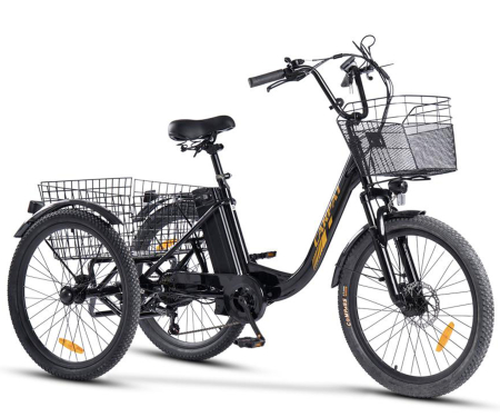 BICICLETE ELECTRICE - Tricicleta electrica 24" CARPAT E-Senior 24560E, cadru otel 16", frane disc/tambur, autonomie 40-60 km