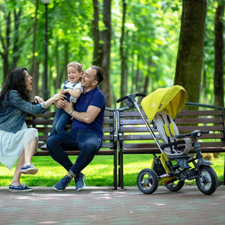 Tricicleta multifunctionala 4in1 cu sezut reversibil COCCOLLE Velo mustar [10]