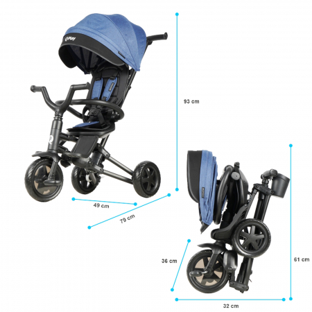 Tricicleta ultrapliabila QPLAY Nova Niello albastru [9]