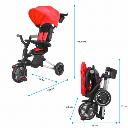 Tricicleta ultrapliabila QPLAY Nova rosu [4]