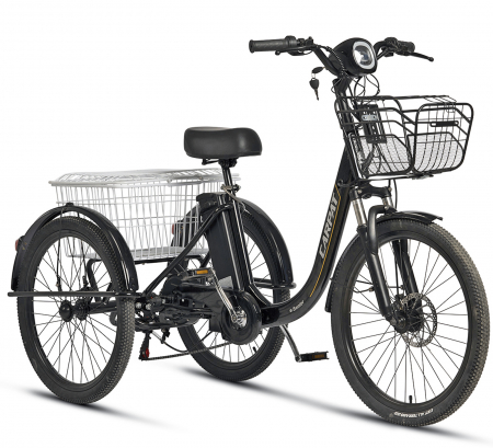 BICICLETE ELECTRICE - Tricicleta full-electrica 24" CARPAT E-Senior 24315E, cadru otel 16", frane disc/tambur, autonomie 40-60 km