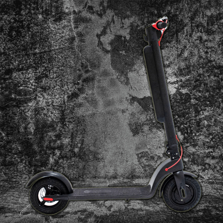 Trotineta electrica DEVRON Zerga X8, motor 350W, roata 10", acumulator 7.8Ah, negru/rosu [17]