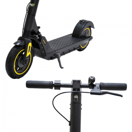 Trotineta electrica PROVISION S19, motor 300W, roata 10", acumulator 10.4Ah, negru/galben [10]