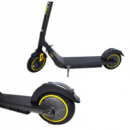 Trotineta electrica PROVISION S19, motor 300W, roata 10", acumulator 10.4Ah, negru/galben [8]