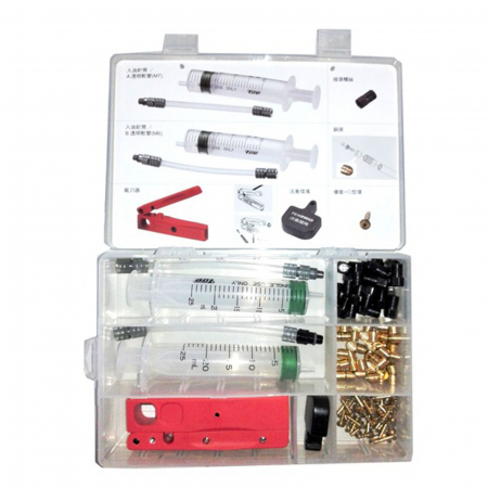 SETURI MULTIFUNCTIONALE - Set multifunctional TEKTRO Tackle Box Bleeding Kit, seringi/placute/fitinguri/cutter