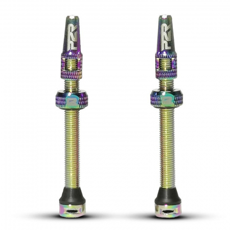 VALVE TUBELESS - Valva tubeless P2R TV60OS, aluminiu, lungime 60 mm, iridescent