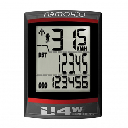 CICLOCOMPUTERE/CEASURI/GPS - Vitezometru ECHOWELL U4W, 4 functii, wireless, negru/gri