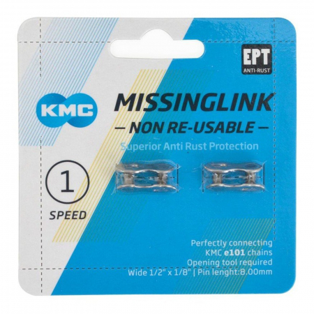 Za rapida KMC Missing Link 101NR EPT Silver, compatibila 1 viteza, argintie [1]