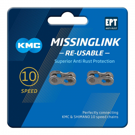Set 2 zale rapide KMC Missing Link 10R EPT Silver, compatibile 10 viteze, argintii [1]