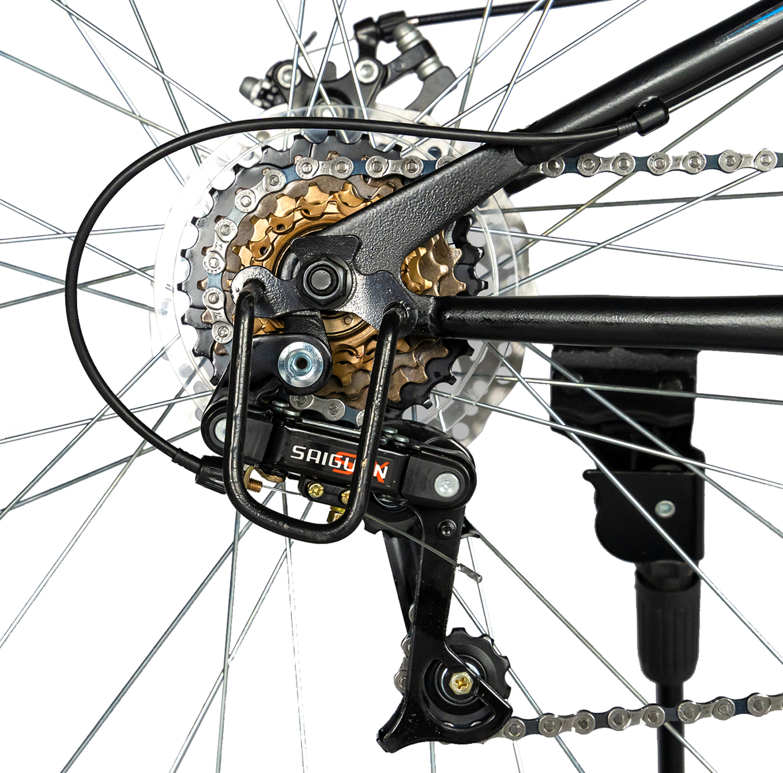 Untouched Chairman Polished Bicicleta MTB-FS 27.5" RICH Alpin 2.7, cadru otel 18", frane disc, 18  viteze, negru/albastru