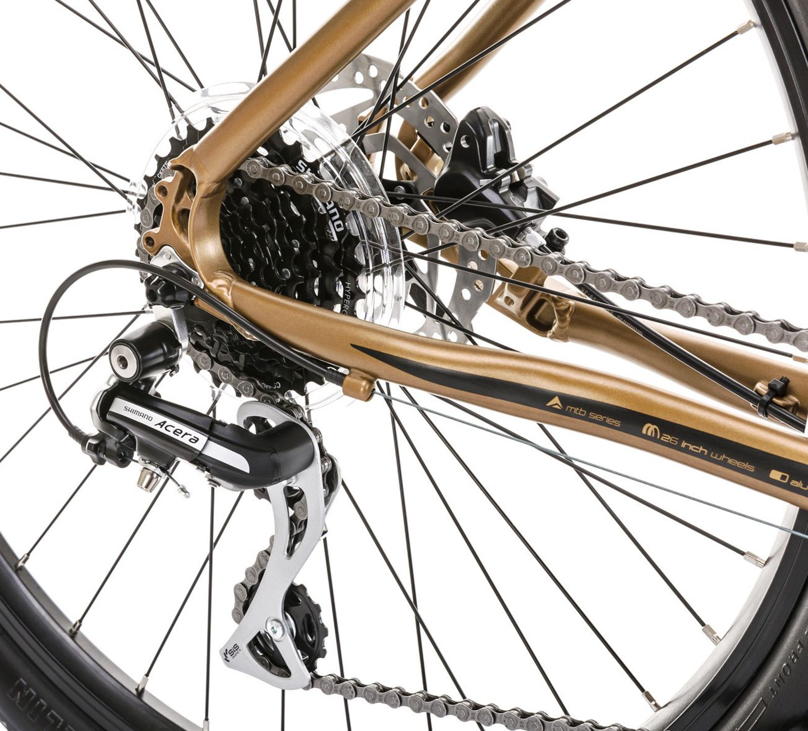 sticker merger Target Bicicleta MTB-HT 26" ROMET Rambler R6.4, cadru aluminiu, frane hidraulice,  24 viteze, auriu
