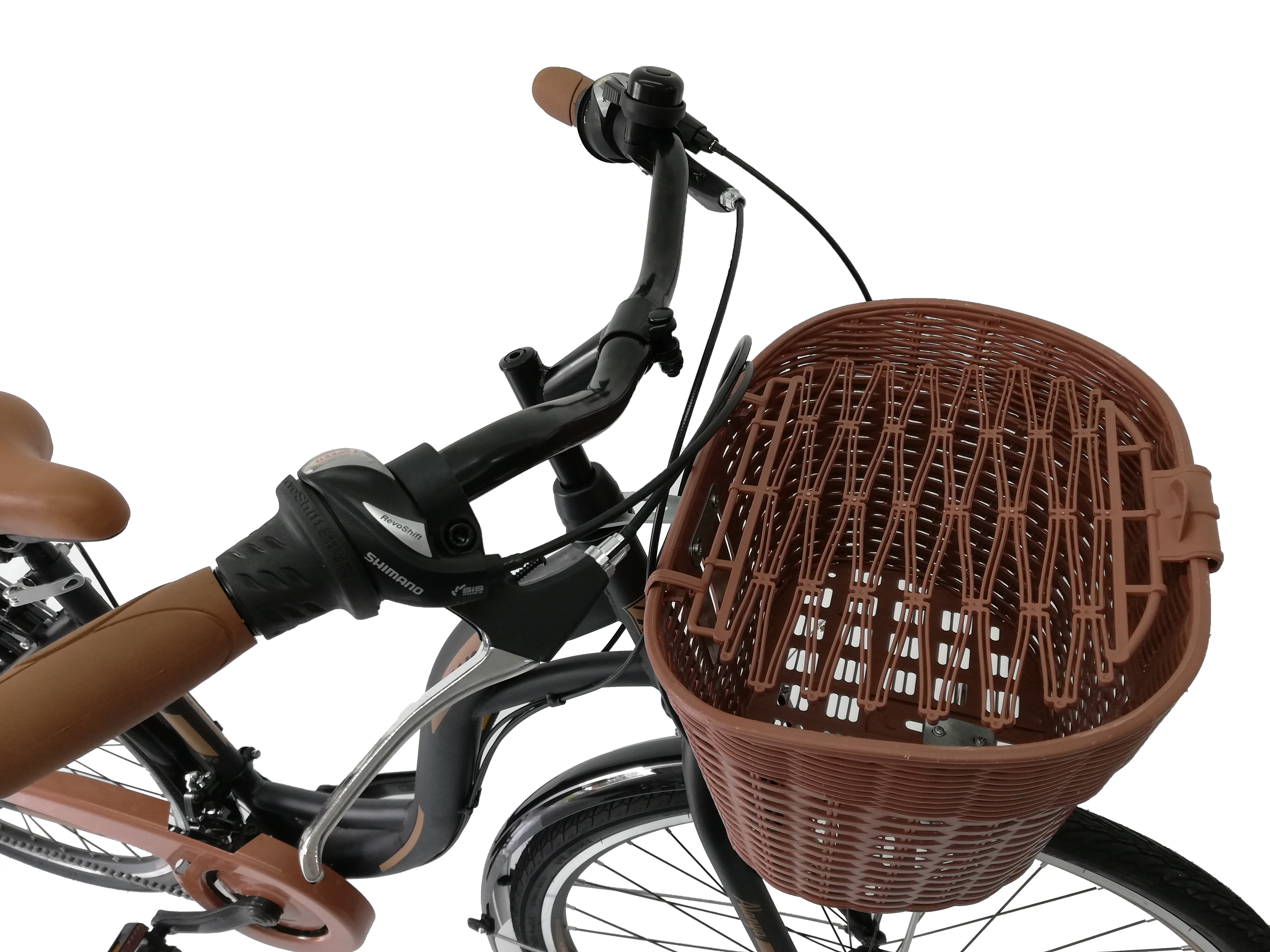 Bicicleta City UMIT Alanya , culoare negru/maro , roata 24" , Otel [3]