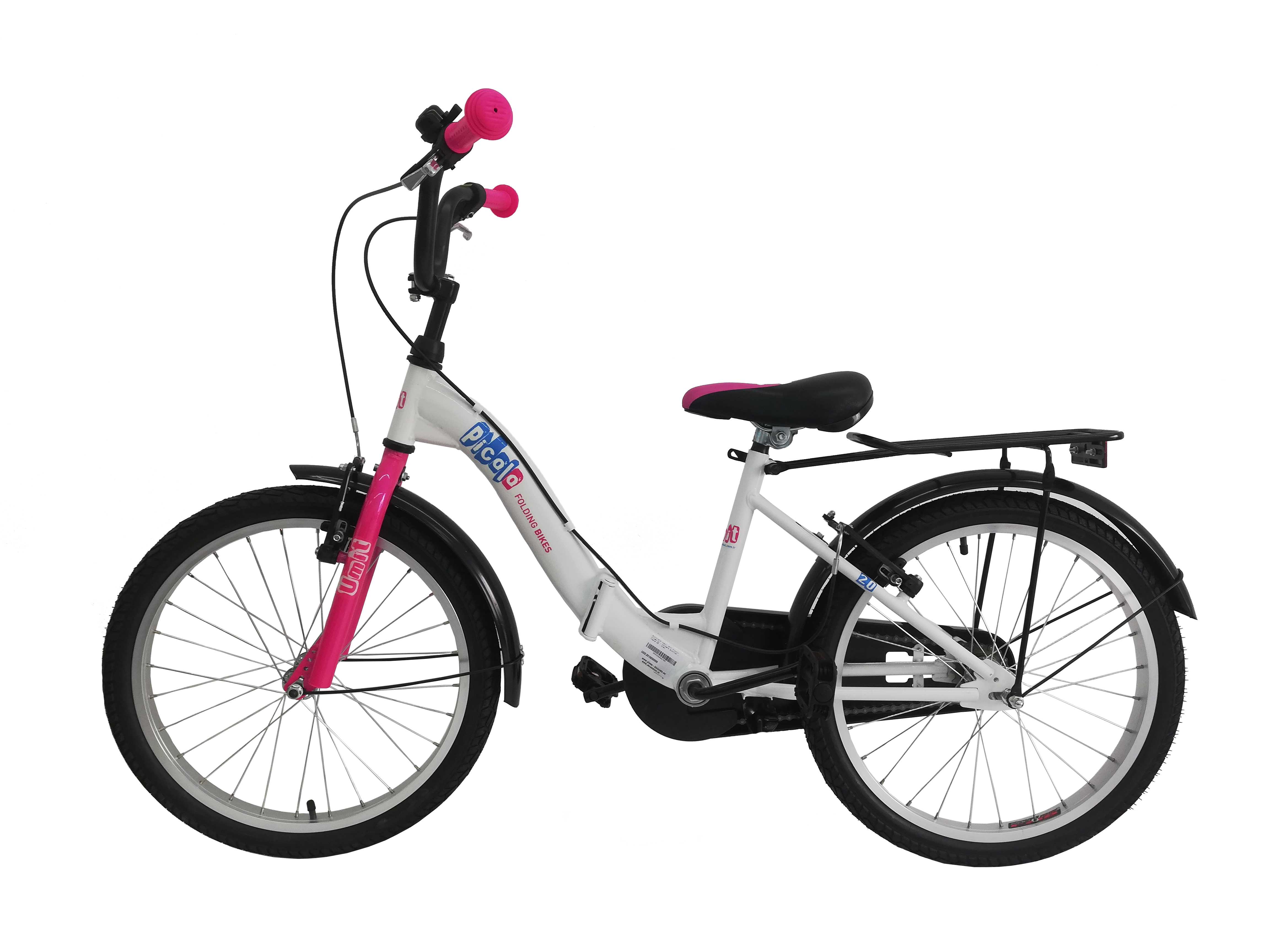 Bicicleta Copii Umit Picolo Pliabila, Culoare Alb/Roz, Roata 20", Cadru Otel [0]