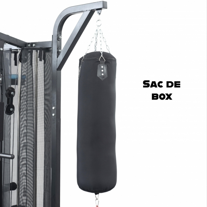 Aparat multifunctional FitTronic® Atletic 480, 45 kg incluse, greutate maxima utilizator 120 kg, banca cu gantere, sac de box, aparat tractiuni, suport biceps, bara tractiuni [5]