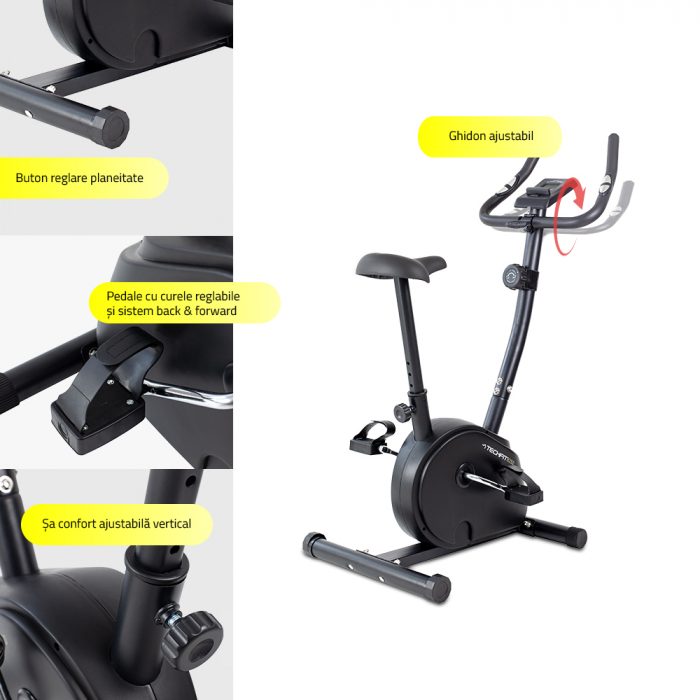 Bicicleta fitness exercitii TECHFIT B250N [10]