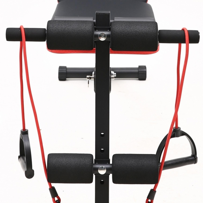 Banca de exercitii reglabila FitTronic B210, pliabila, corzi pentru brate incluse, spatar reglabil [6]