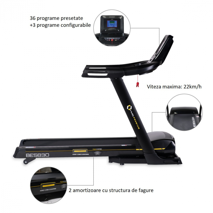 Banda de alergat electrica HMS PREMIUM BE5830 4.5CP, 140KG [12]