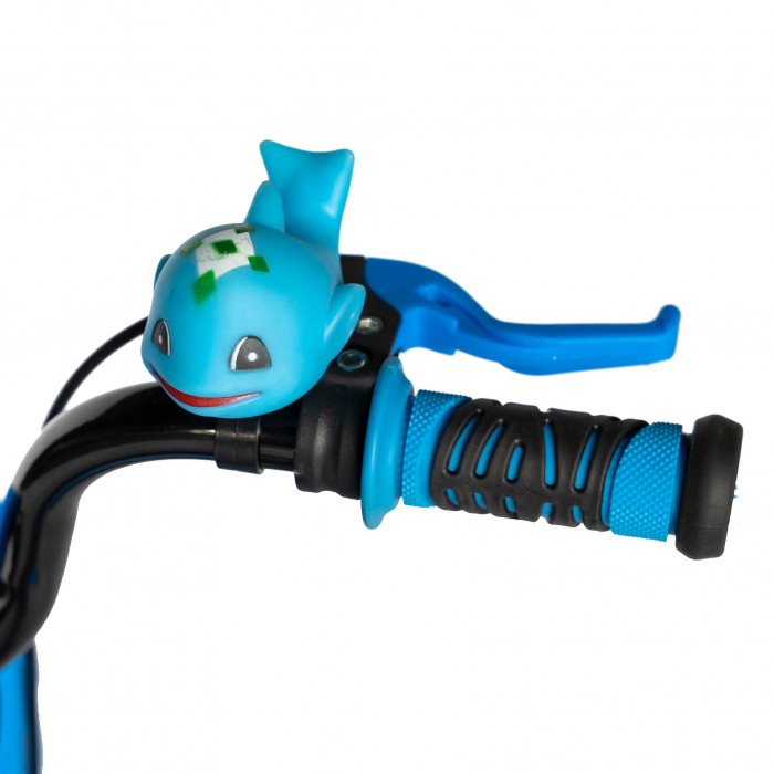 Bicicleta Baieti Rich Baby 7-10 Ani, Roti 20 Inch, Frane C-Brake, Roti Ajutatoare, Rich Baby CST20/02C, Cadru Negru cu Design Albastru [8]