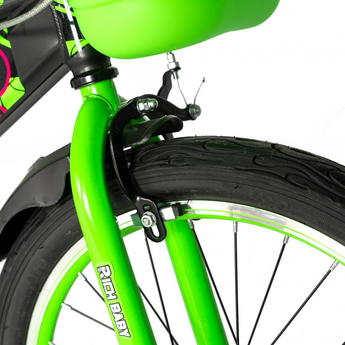 Bicicleta baieti RICH BABY R20WTB, roata 20", 7-10 ani, culoare negru/verde [6]