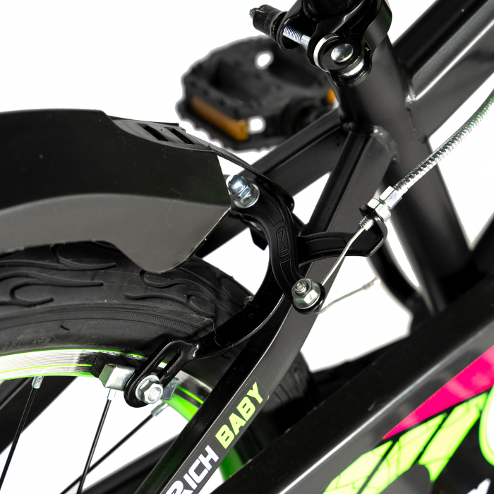 Bicicleta baieti RICH BABY R20WTB, roata 20", 7-10 ani, culoare negru/verde [3]