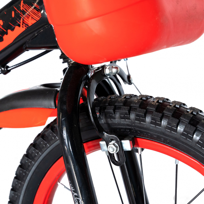 Bicicleta baieti Rich Baby T1604C, roata 16", C-Brake,  roti ajutatoare, 4-6 ani, negru/rosu [2]